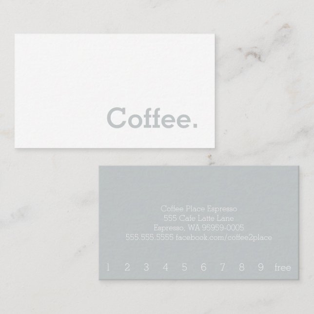 Light Grey Flannel Loyalty Coffee Punch-Card Card (Front/Back)