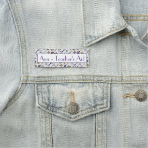 Light Grey Flowered Personalised Name Tag