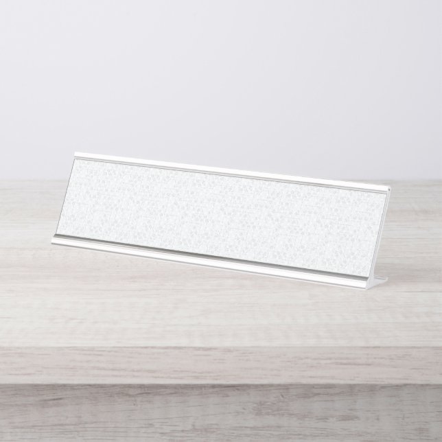 Light Grey Geometric Floral |Modern Summer Pattern Desk Name Plate (Front)