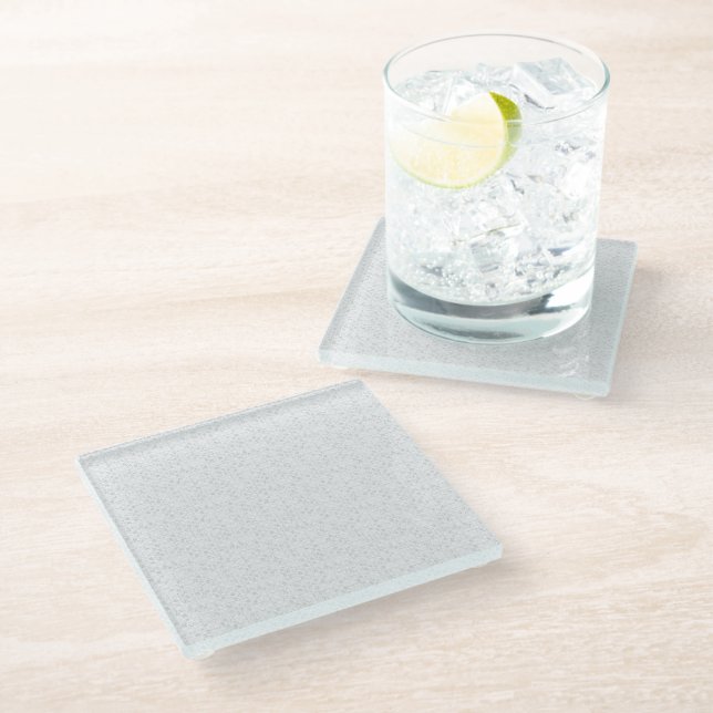 Light Grey Geometric Floral |Modern Summer Pattern Glass Coaster (Angled)