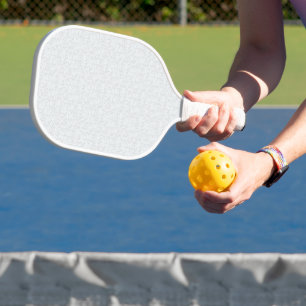 Light Grey Geometric Floral Modern Summer Pattern Pickleball Paddle