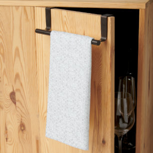 Light Grey Geometric Floral Modern Summer Pattern Tea Towel
