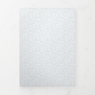 Light Grey Geometric Floral Modern Summer Pattern Tri-Fold Card