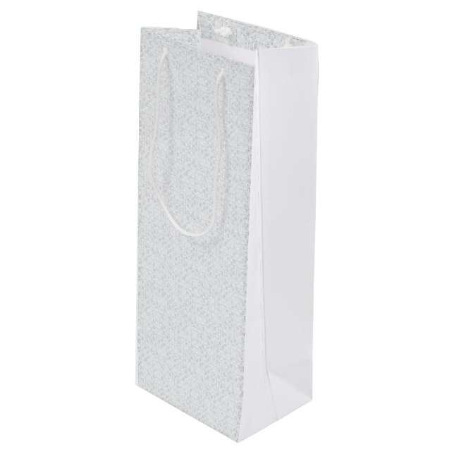 Light Grey Geometric Floral |Modern Summer Pattern Wine Gift Bag (Front Angled)