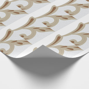 Light Grey Geometric Floral Modern Summer Pattern Wrapping Paper