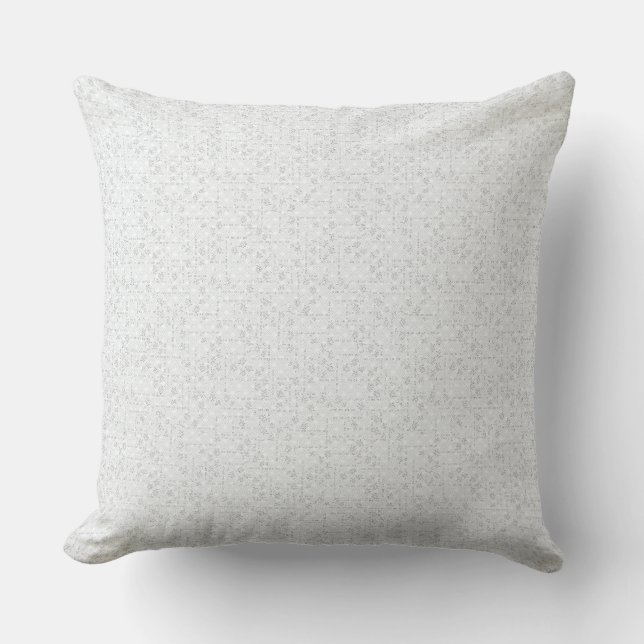 Light Grey Geometric Floral Pattern Cushion (Front)