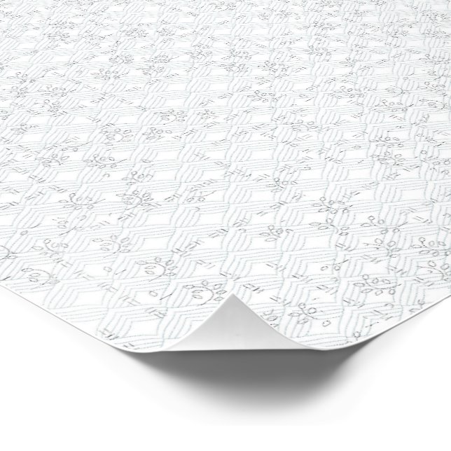 Light Grey Geometric Floral Pattern Poster (Corner)
