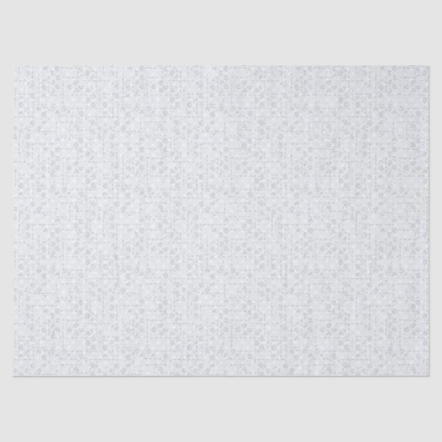 Light Grey Geometric Floral Pattern Tissue Paper (Front)