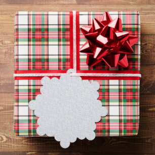 Light Grey Geometric Floral Pattern Tree Decoration Card