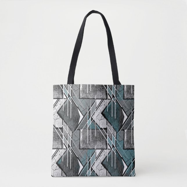 Light grey geometric print. tote bag (Front)