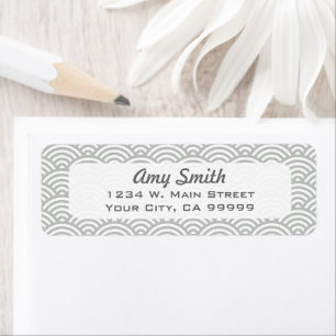 Light Grey Geometric Scallop Return Address Labels