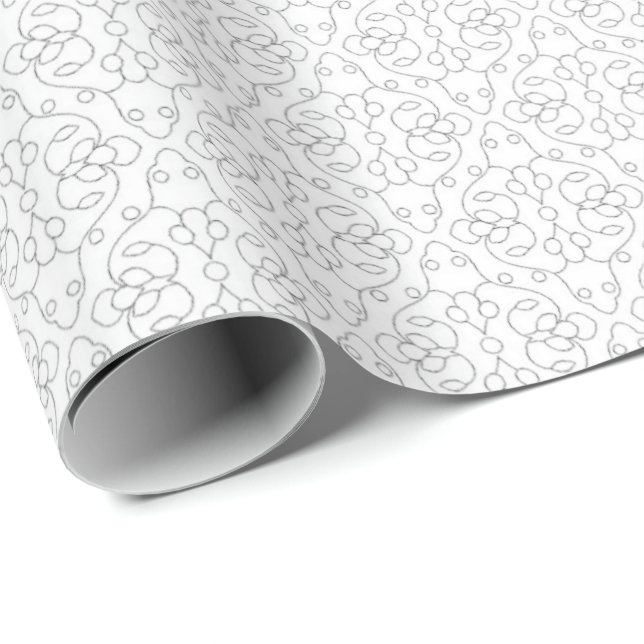 Light Grey Geometric Tile Pattern Wrapping Paper (Roll Corner)