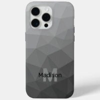 Light grey gradient geometric mesh Monogram