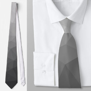 Light grey Gradient Geometric Mesh Pattern Tie