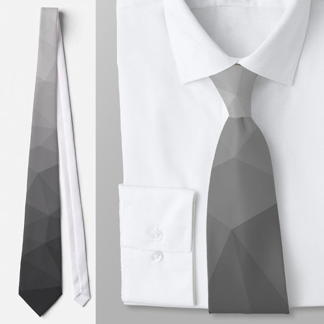 Light grey Gradient Geometric Mesh Pattern Tie (Creator Uploaded)
