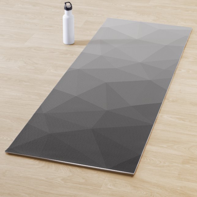 Light Grey Gradient Geometric Mesh Pattern Yoga Mat (In Situ)