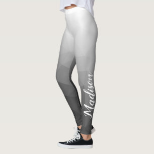 Light grey Gradient Geometry Mesh Pattern Name Leggings