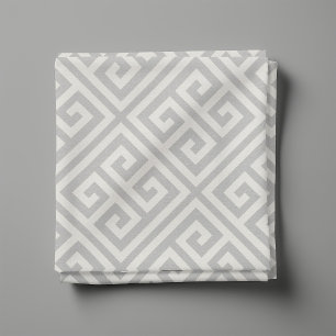 Light Grey Greek Key Pattern Fabric