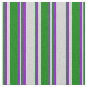 Light Grey, Green, and Dark Violet Lines Fabric