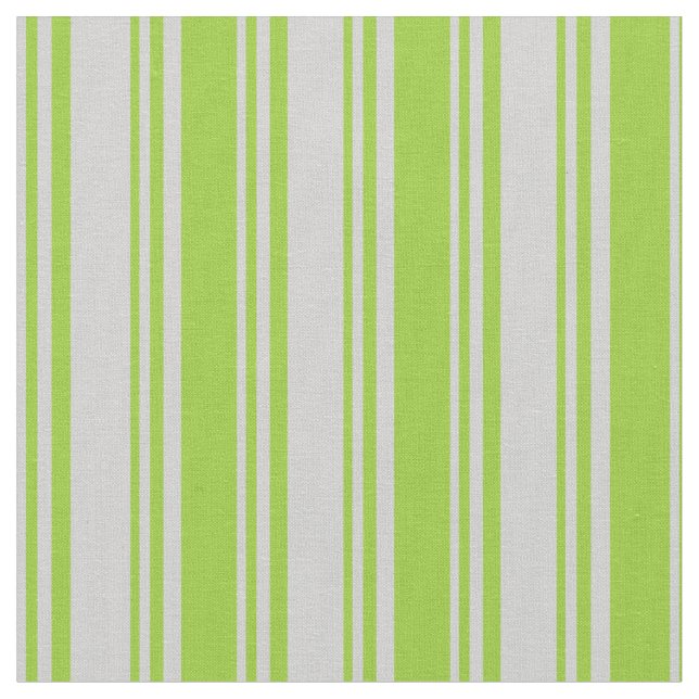 Light Grey & Green Coloured Lines Pattern Fabric (Close Up)