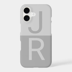 Light Grey & Grey Modern Initials Monogram