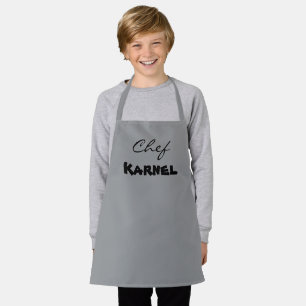 Light Grey Kids name Apron