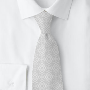 Light Grey Leaves & Lines Tie