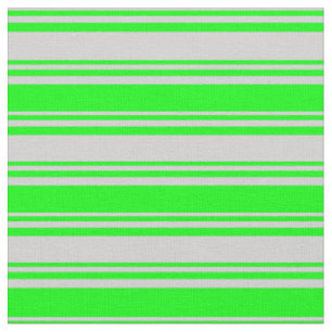 Light Grey & Lime Coloured Lined Pattern Fabric