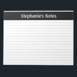 Light Grey Lined 11 x 8.5 Landscape Personalised Notepad<br><div class="desc">Black Lined 11 x 8.5 Landscape Personalised Notepad These customisable notepads are simple for every day use or sending a formal note to someone from your home office or desk. You can also choose a variety of colours from our shop for your home office needs. Personalise these notepads with your...</div>