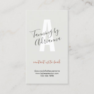 Light Grey Makeup Salon Spray Tan Aftercare Business Card