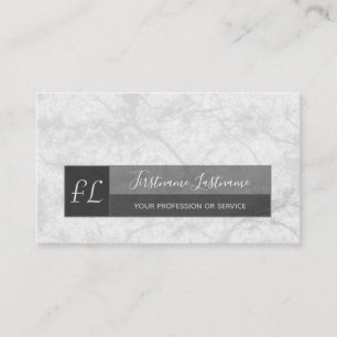 Light grey marble white marble structure monogram business card