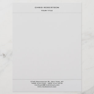 Light Grey Minimalist Modern Professional Custom Letterhead