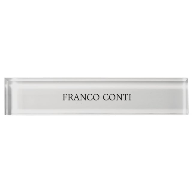 Light Grey Minimalist Plain Modern Nameplate (Front)