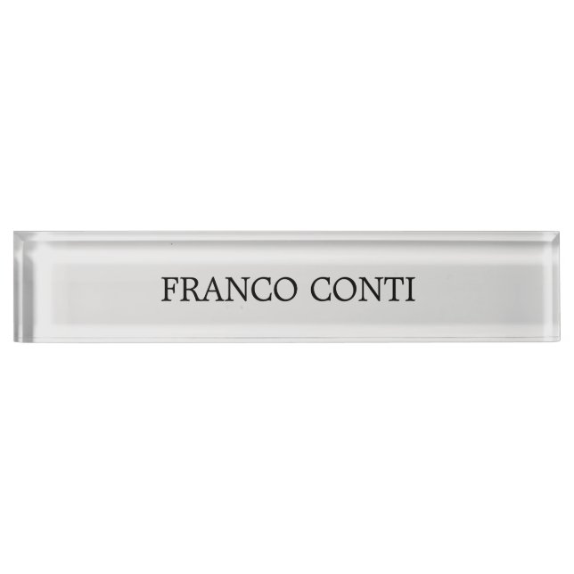 Light Grey Minimalist Plain Modern Nameplate (Front)