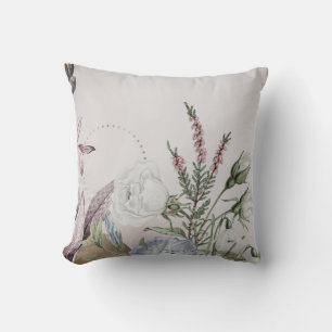 Light Grey Modern Floral Design Cushion