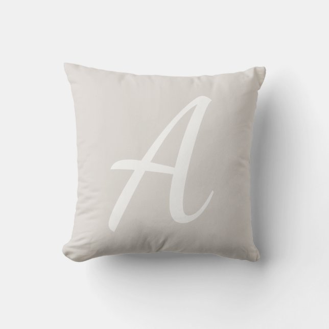 Light Grey Monogram  Cushion (Front)