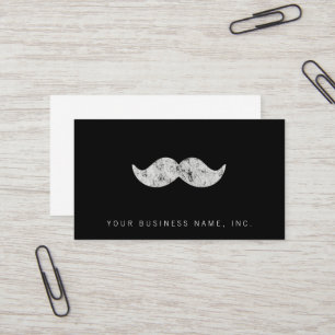 Light Grey Moustache (letterpress style) Business Card