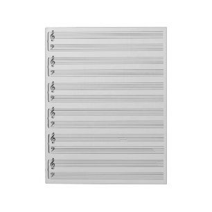 Light Grey Music Sheet Paper Notepad