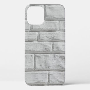 Light grey or white brick wall surface texture bac iPhone 12 case