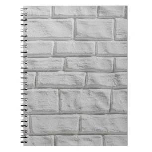 Light grey or white brick wall surface texture bac notebook