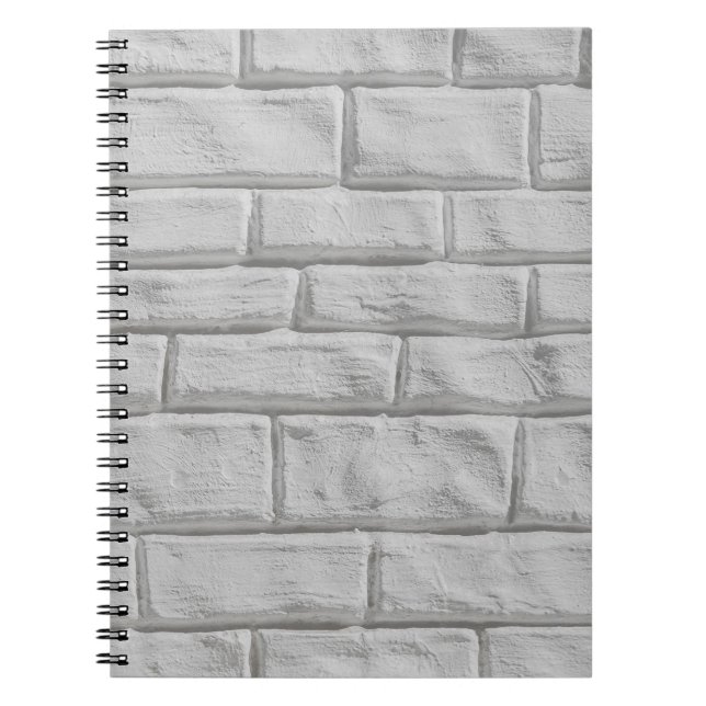 Light grey or white brick wall surface texture bac notebook (Front)