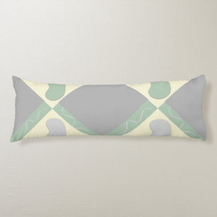 Light grey & pastel green pattern body cushion