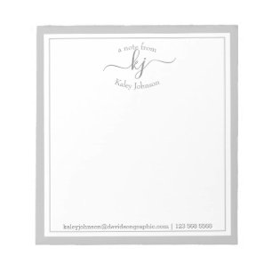 Light Grey Personalised   From The Desk Of Notepad