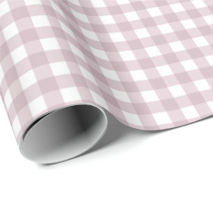 Light Grey-Pink Simple Plaid Wrapping Paper