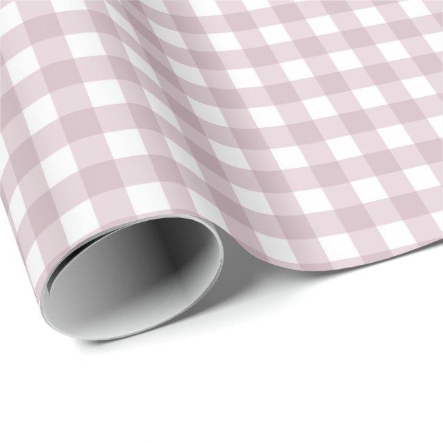 Light Grey-Pink Simple Plaid Wrapping Paper (Roll Corner)