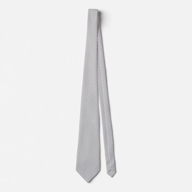 Light grey pinstripes tie (Front)