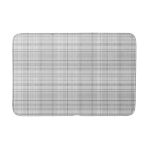 Light Grey Plaid Pattern Minimal Chic Design Bath Mat
