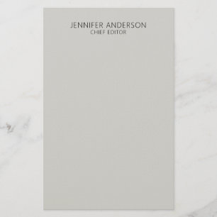 Light Grey Professional Modern Plain Minimalist Stationery