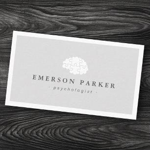 Light grey psychologist psychiatrist counsellor business card