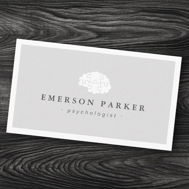 Light grey psychologist psychiatrist counsellor business card (Light gray psychologist psychiatrist counselor business card)